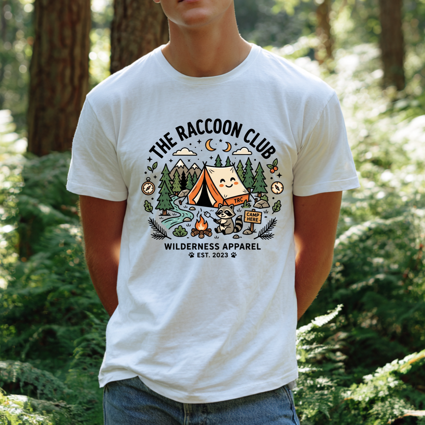 The raccoon club camp T-Shirt