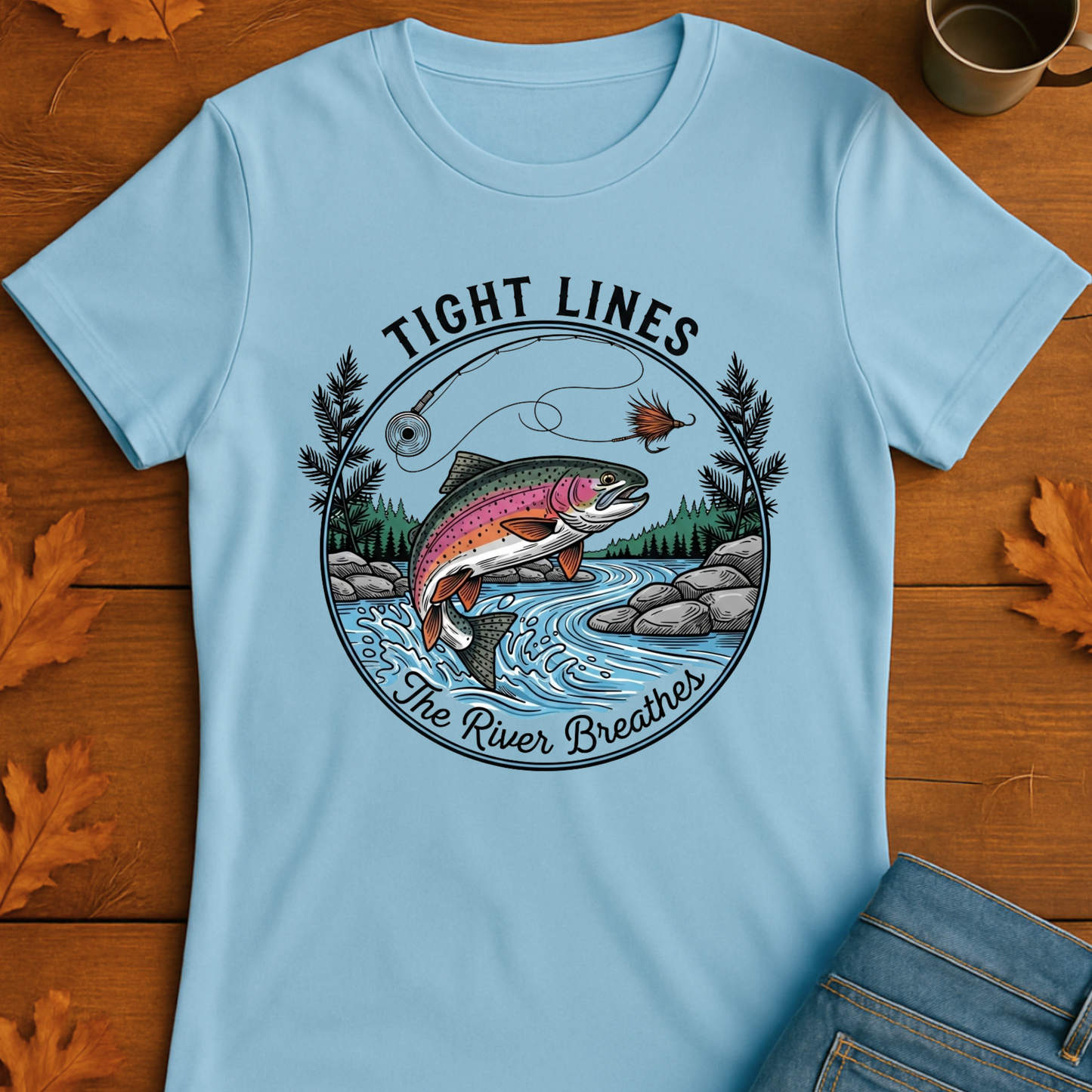 Fishing Unisex Softstyle T-Shirt - Tight Lines Design