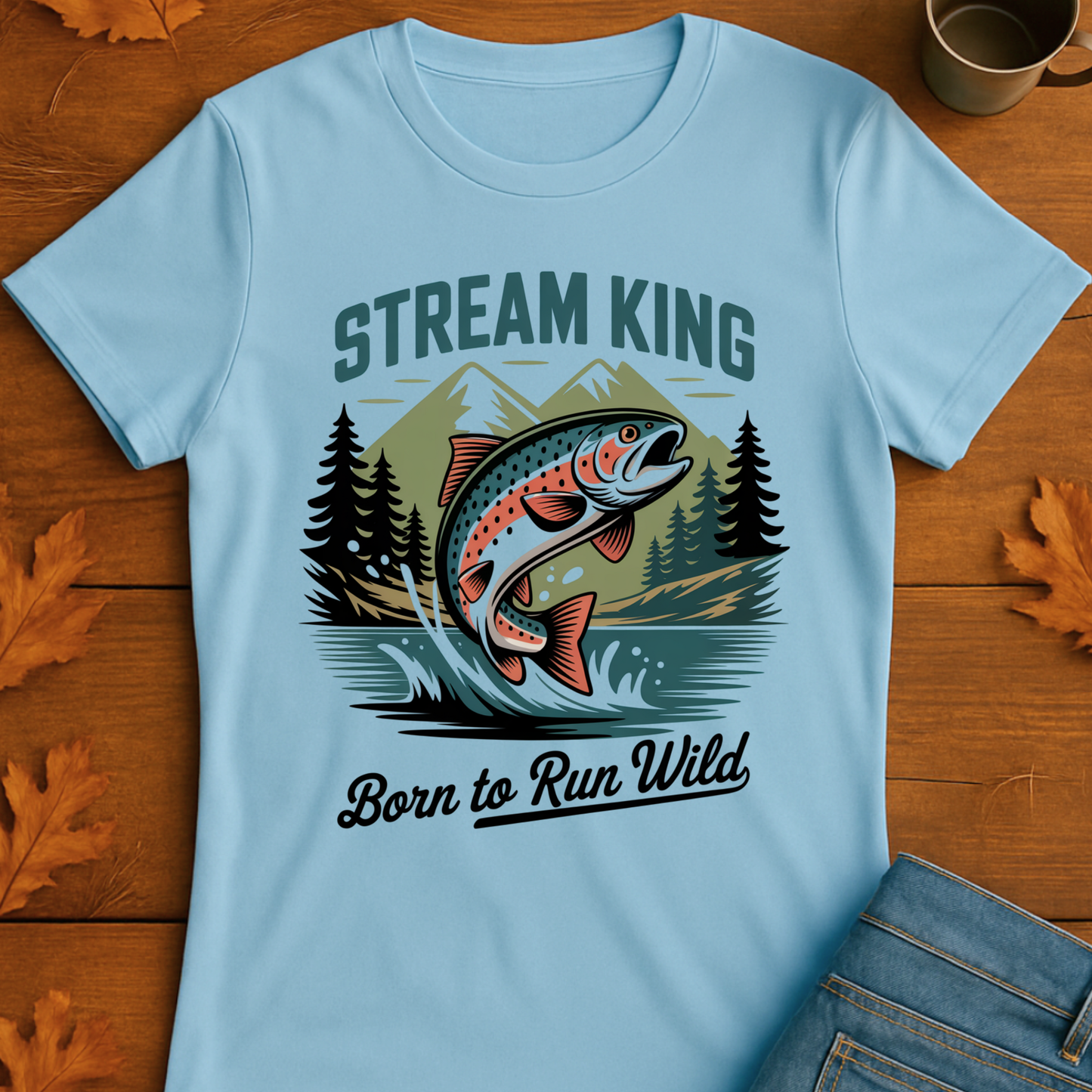 Stream King Unisex T-Shirt - Born to Run Wild Design