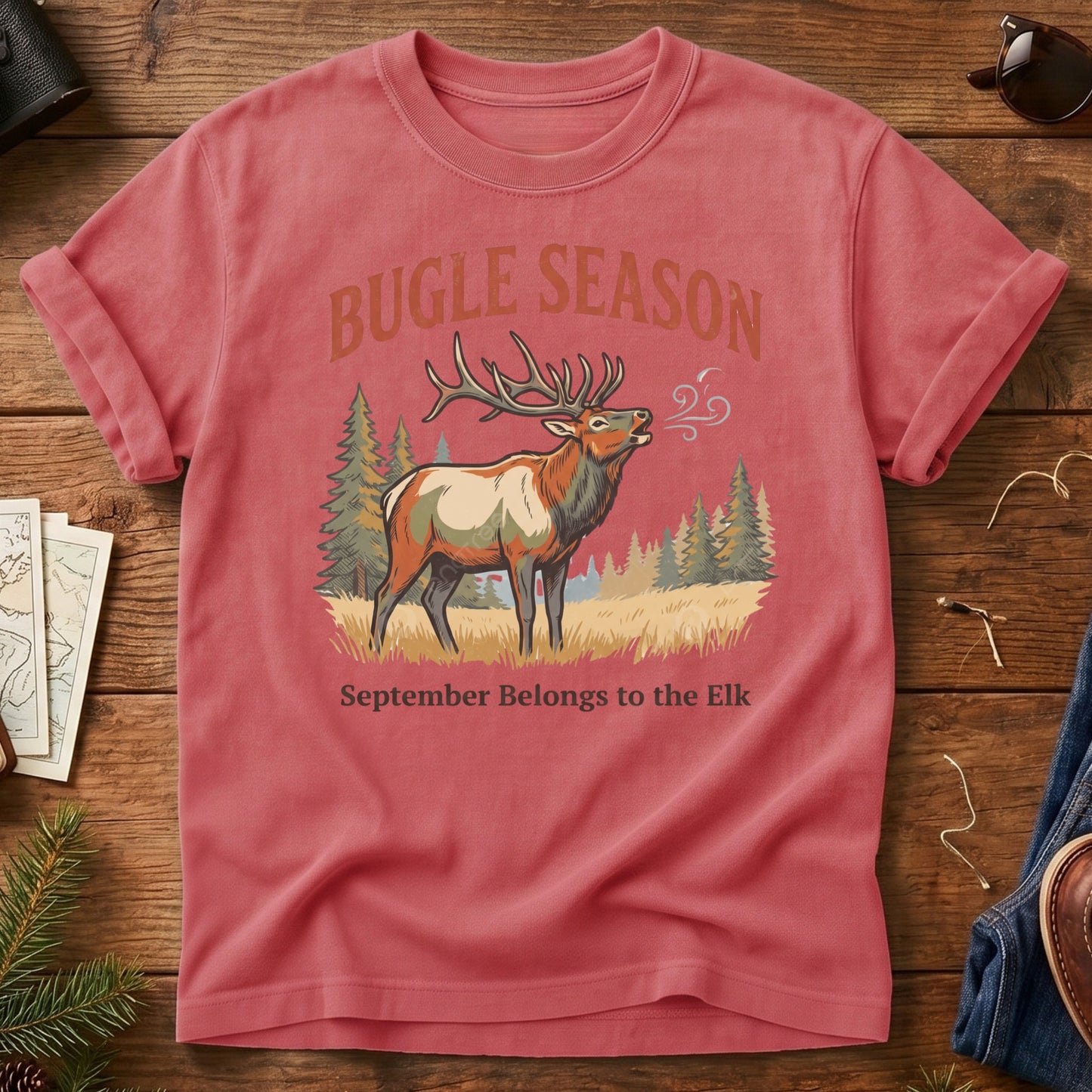 Bugle Season Tee – elk bugling graphic tee, product photo 6