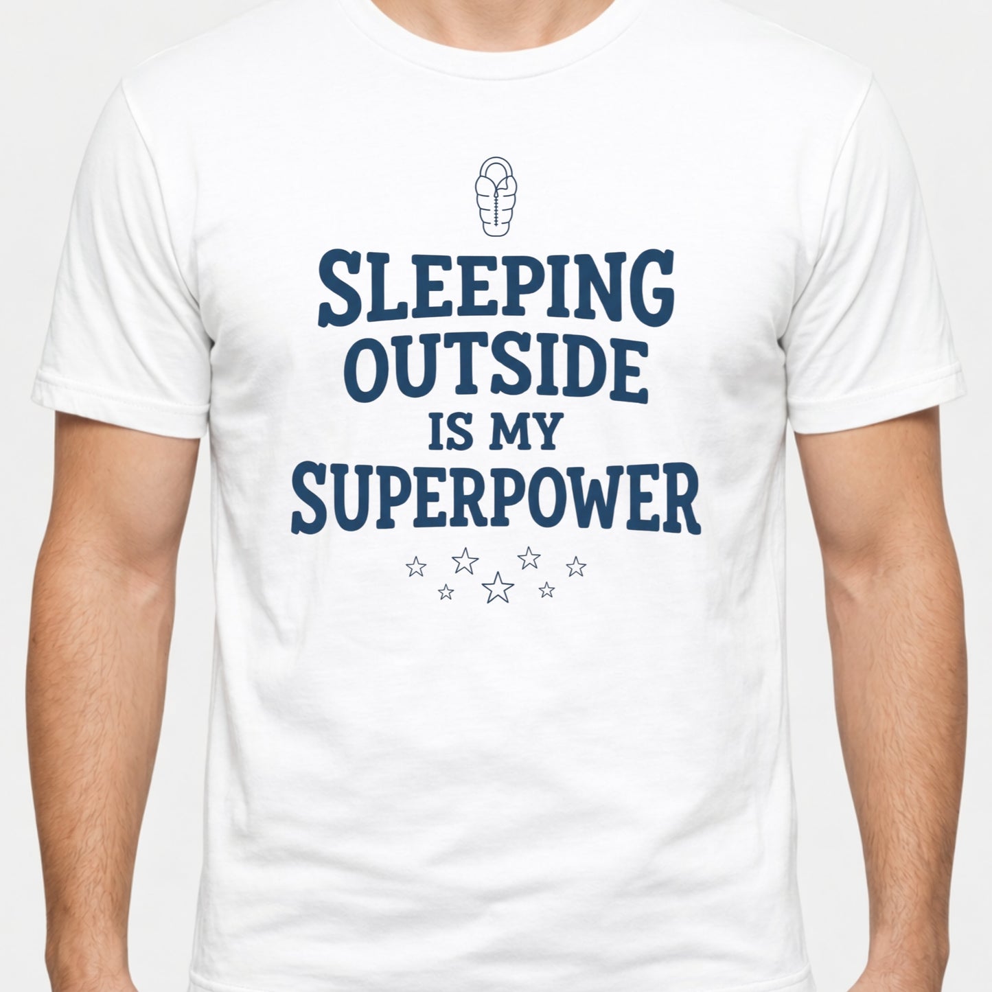 Camping T-Shirt — "sleeping outside is my superpower" Outdoor Adventure Tee