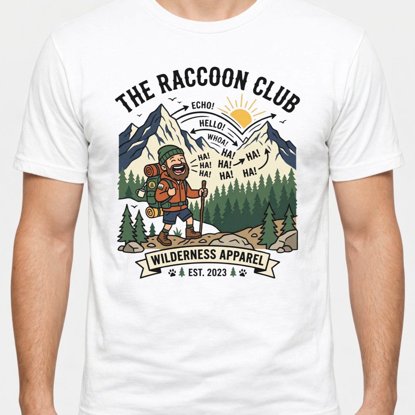 Cheerful and happily Hiker T-Shirt — Laughing Hikers