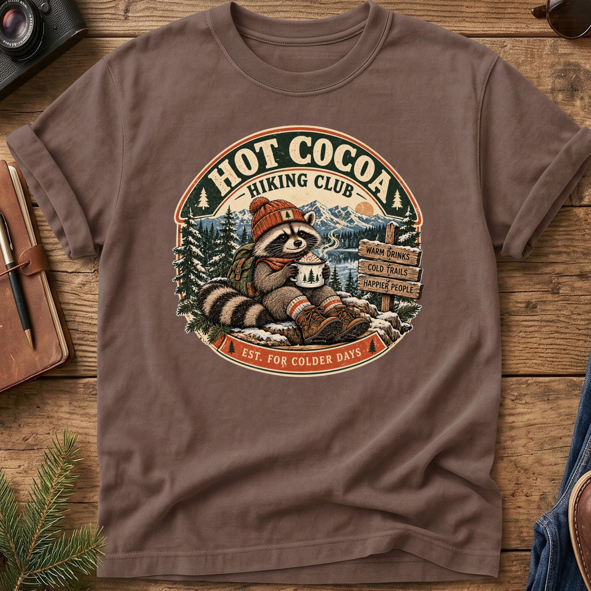 Hot Cocoa Hiking Club Tee