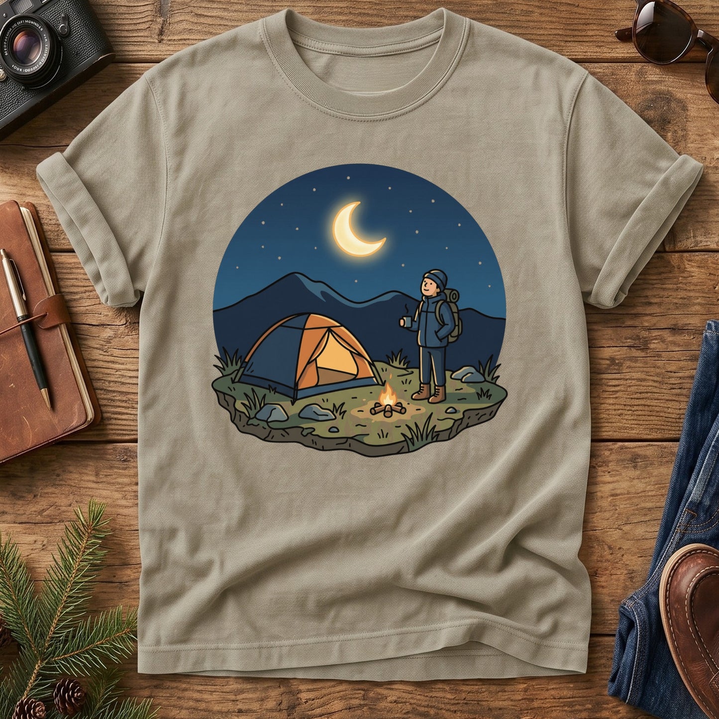 Moonlit Camp Tee – back view of garment-dyed Comfort Colors t-shirt