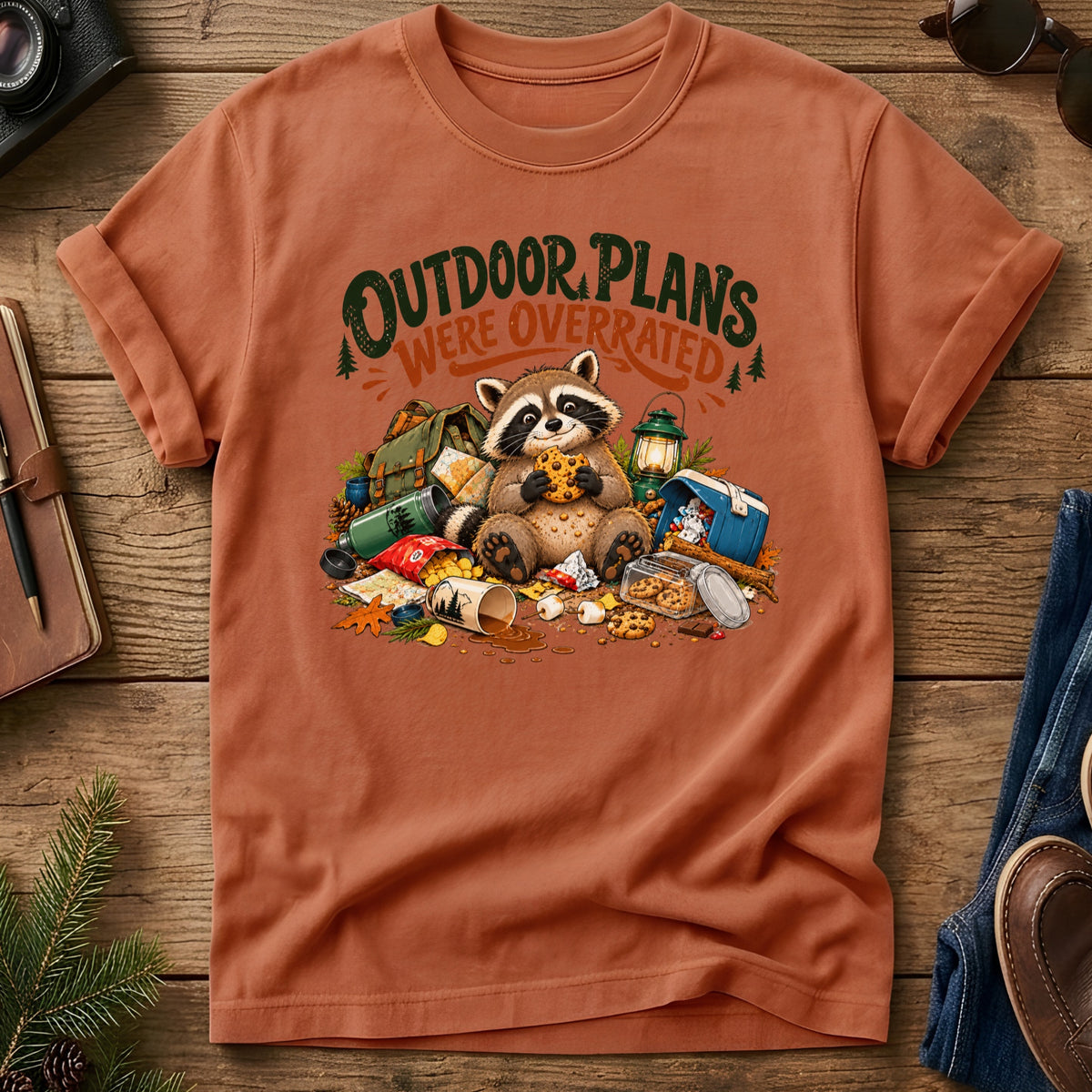 Outdoor Plans Were Overrated Raccoon Tee