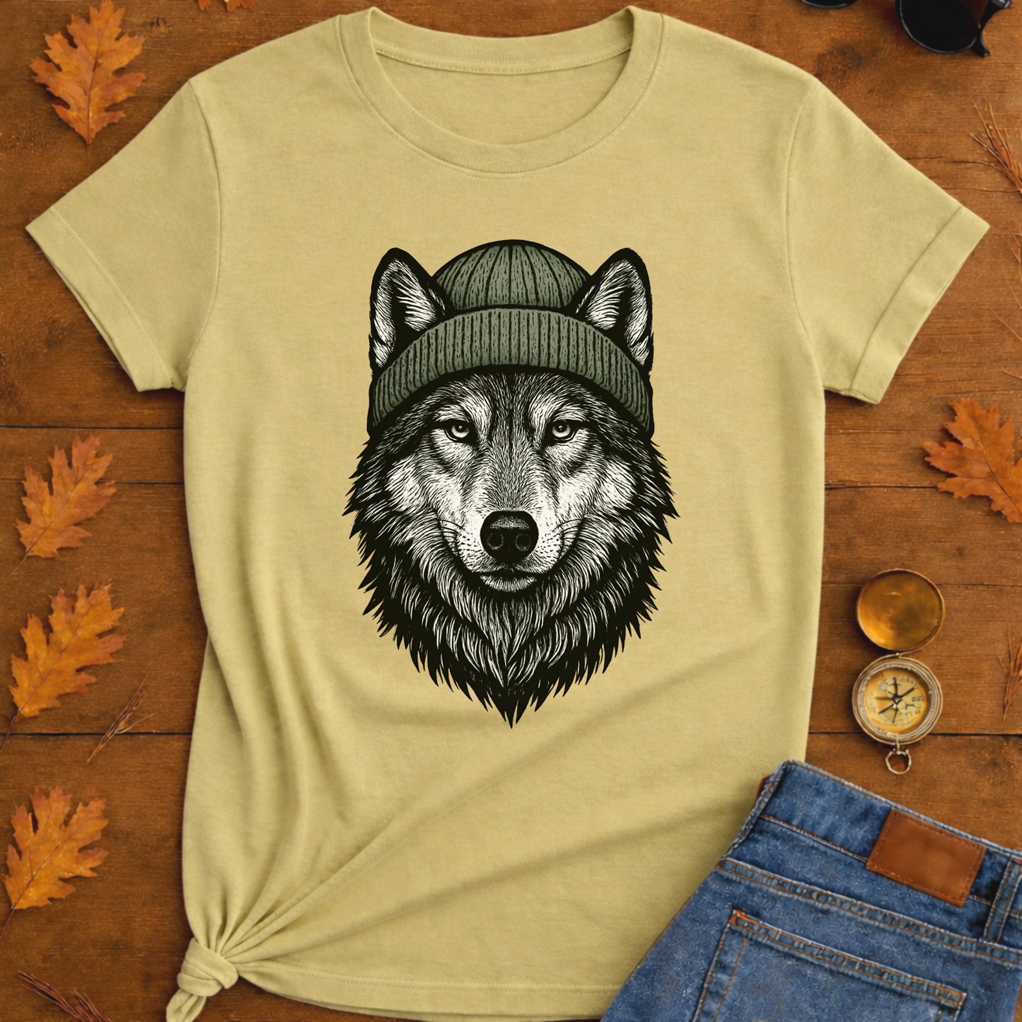 Wolf Wearing a Benny T-Shirt