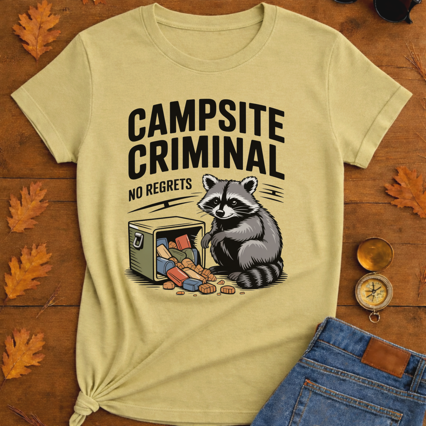 Campsite Criminal Raccoon T-Shirt