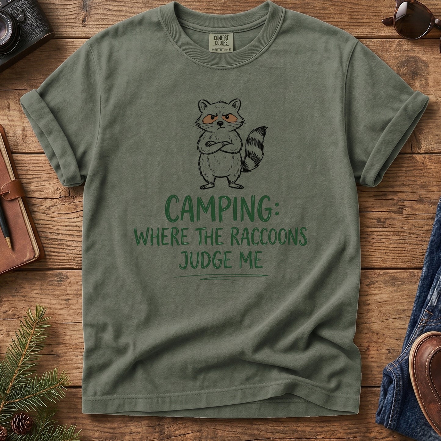 Raccoon Camping Humor Tee