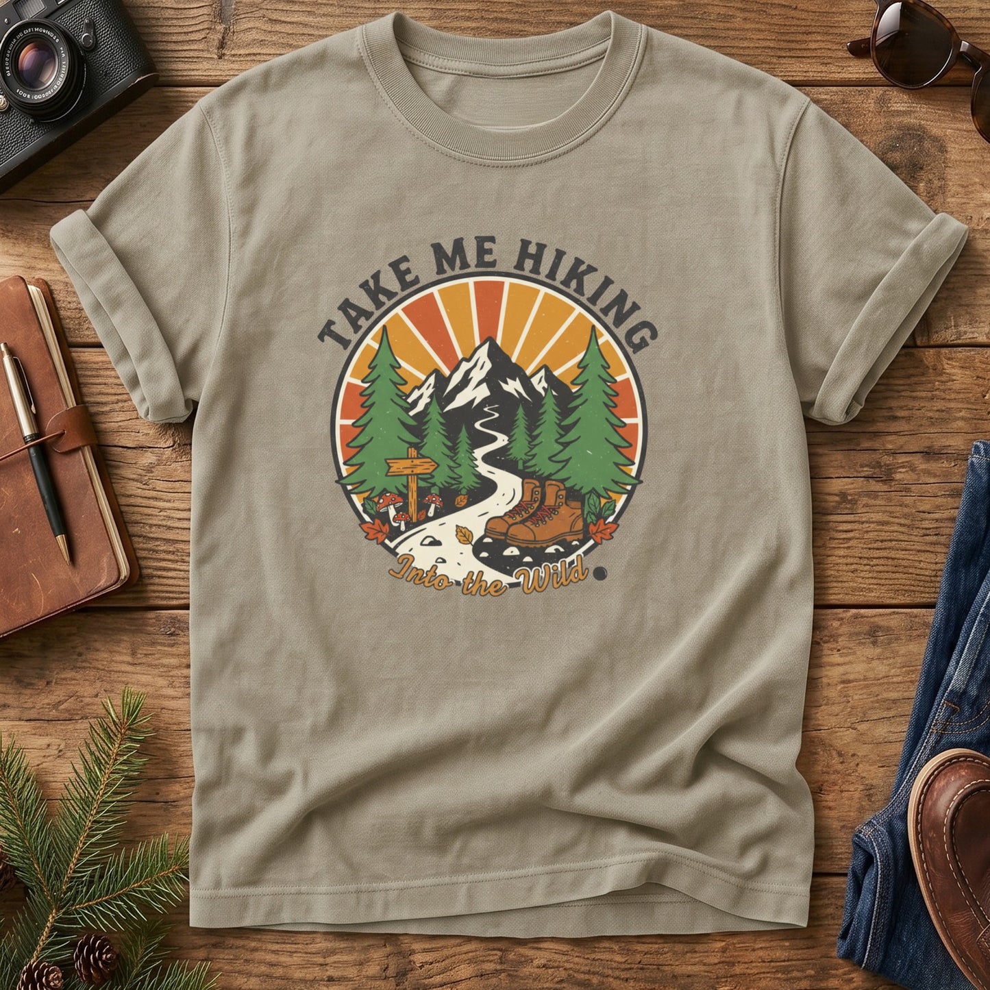 Take Me Hiking Tee – back view of garment-dyed Comfort Colors t-shirt