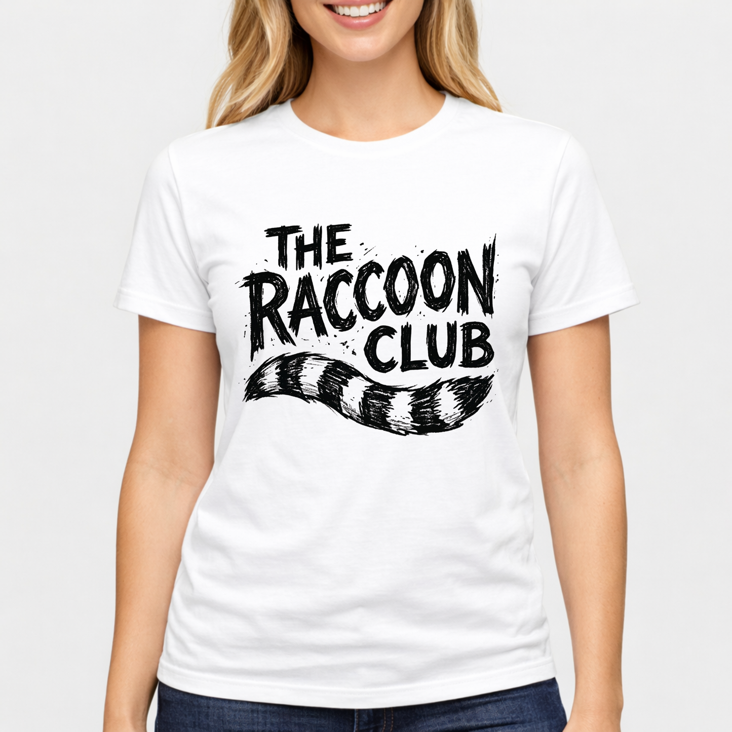 Raccoon Club T-Shirt — Cute Retro Wildlife Tee