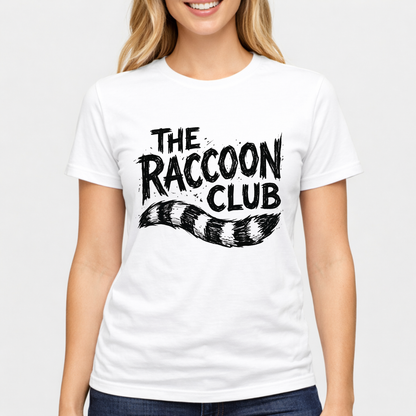 Raccoon Club T-Shirt — Cute Retro Wildlife Tee