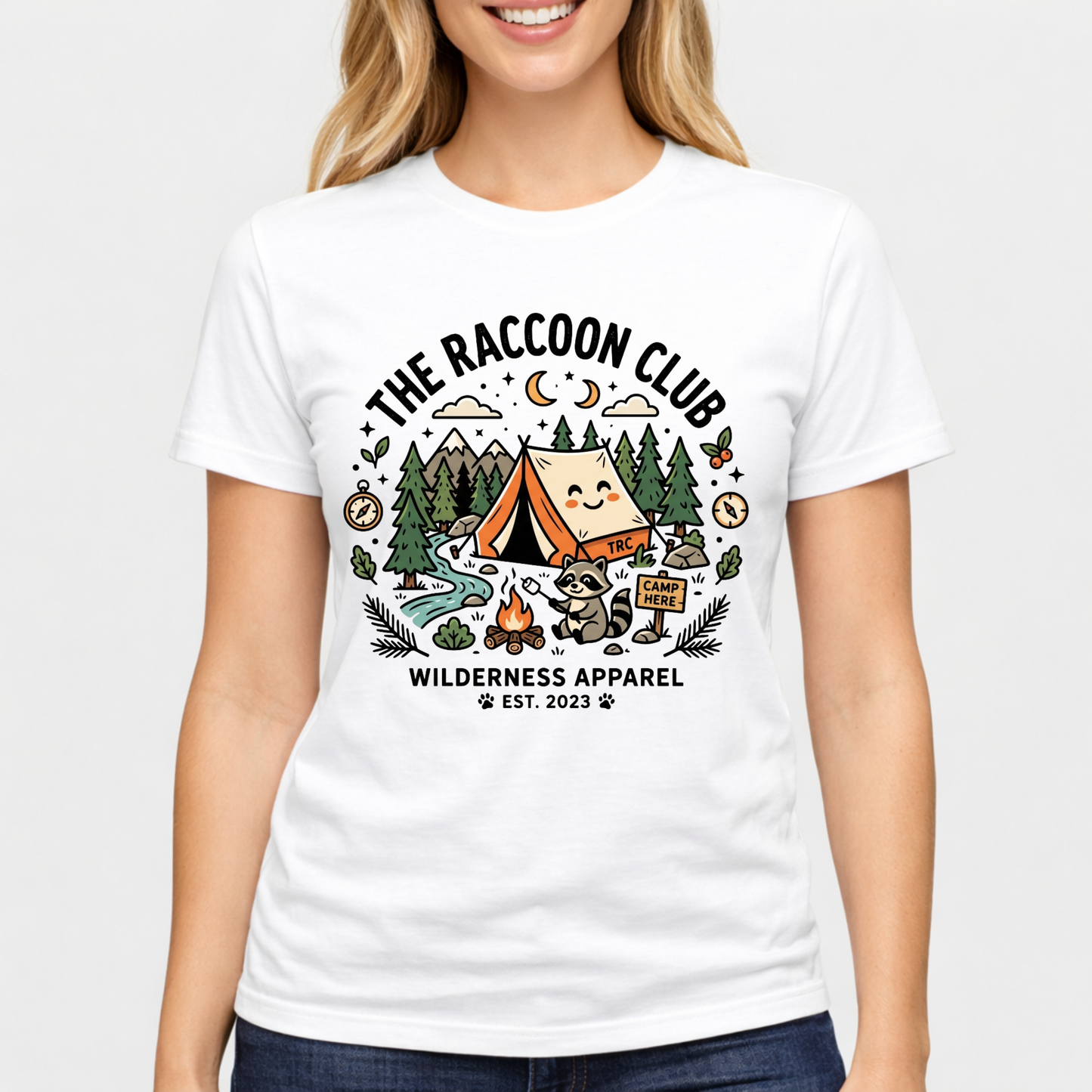 The raccoon club camp T-Shirt