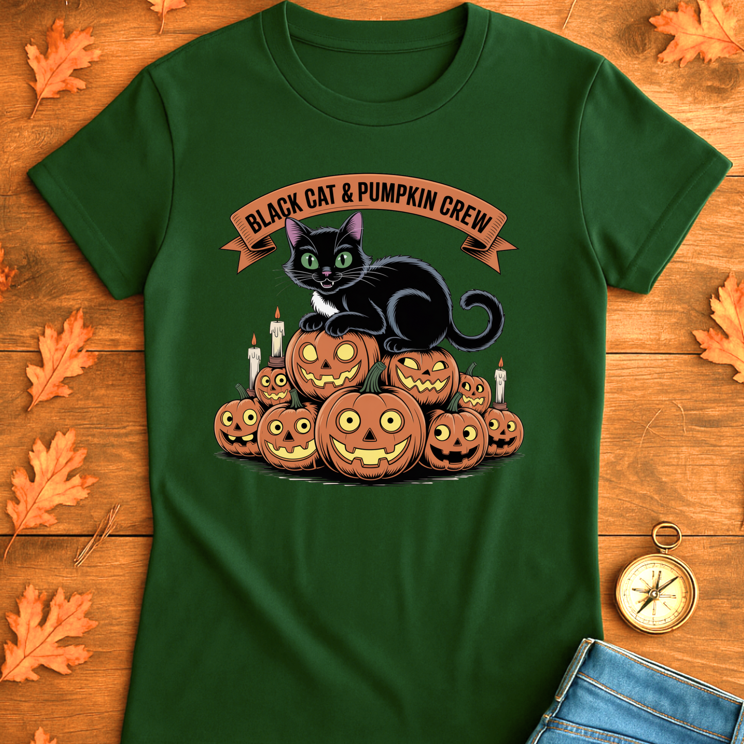 Black Cat Pumpkin T-Shirt
