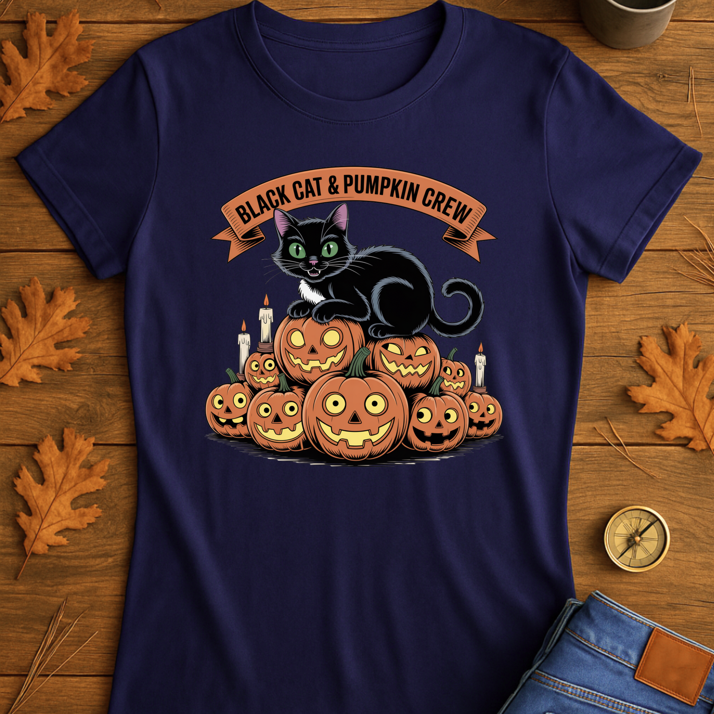Black Cat Pumpkin T-Shirt