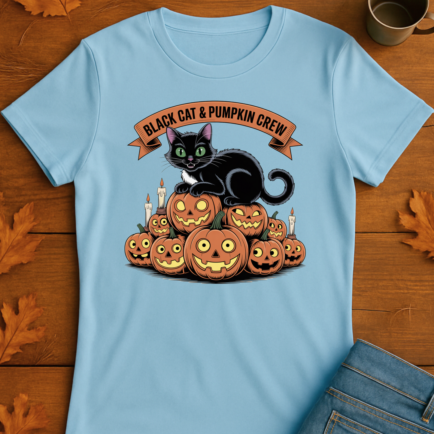 Black Cat Pumpkin T-Shirt