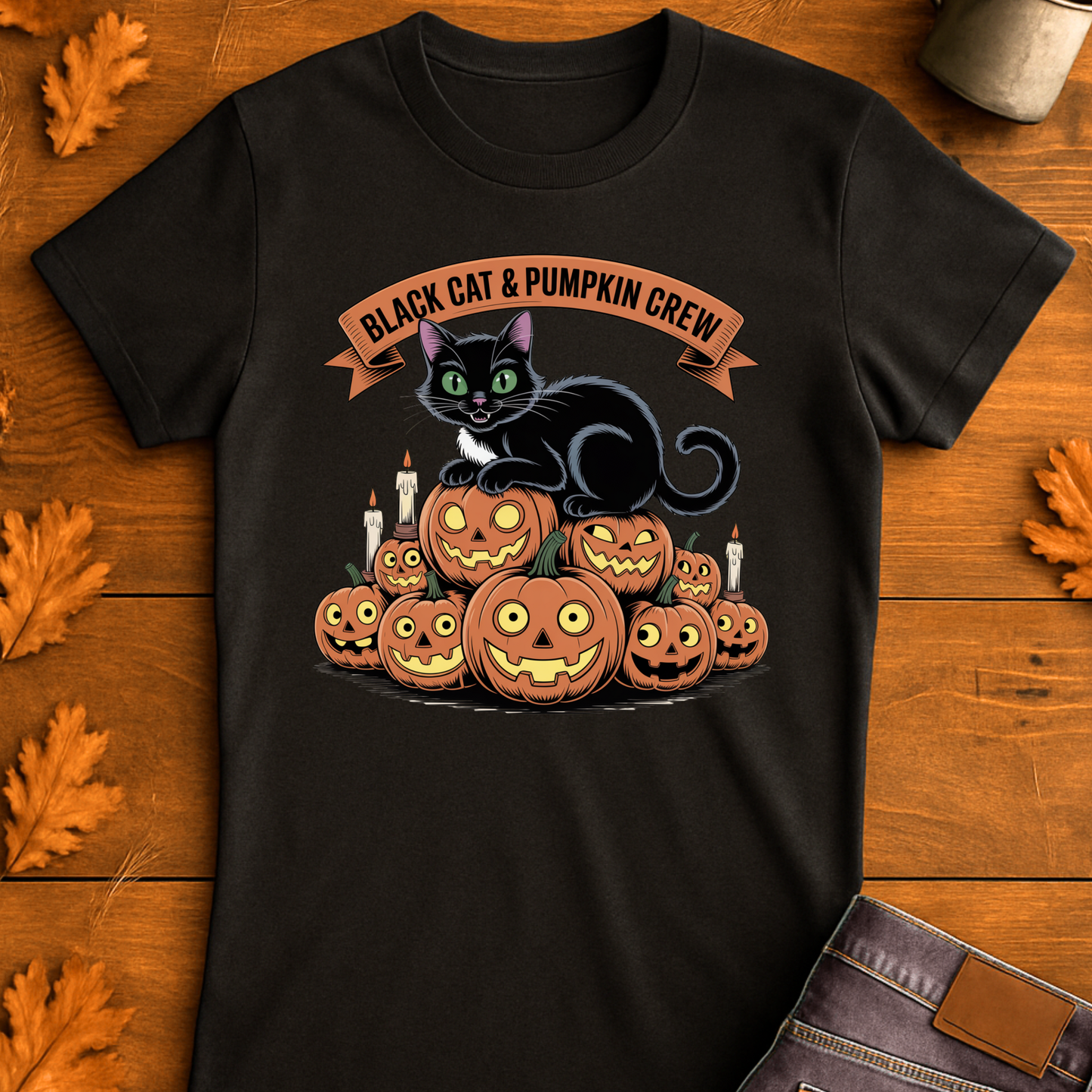 Black Cat Pumpkin T-Shirt