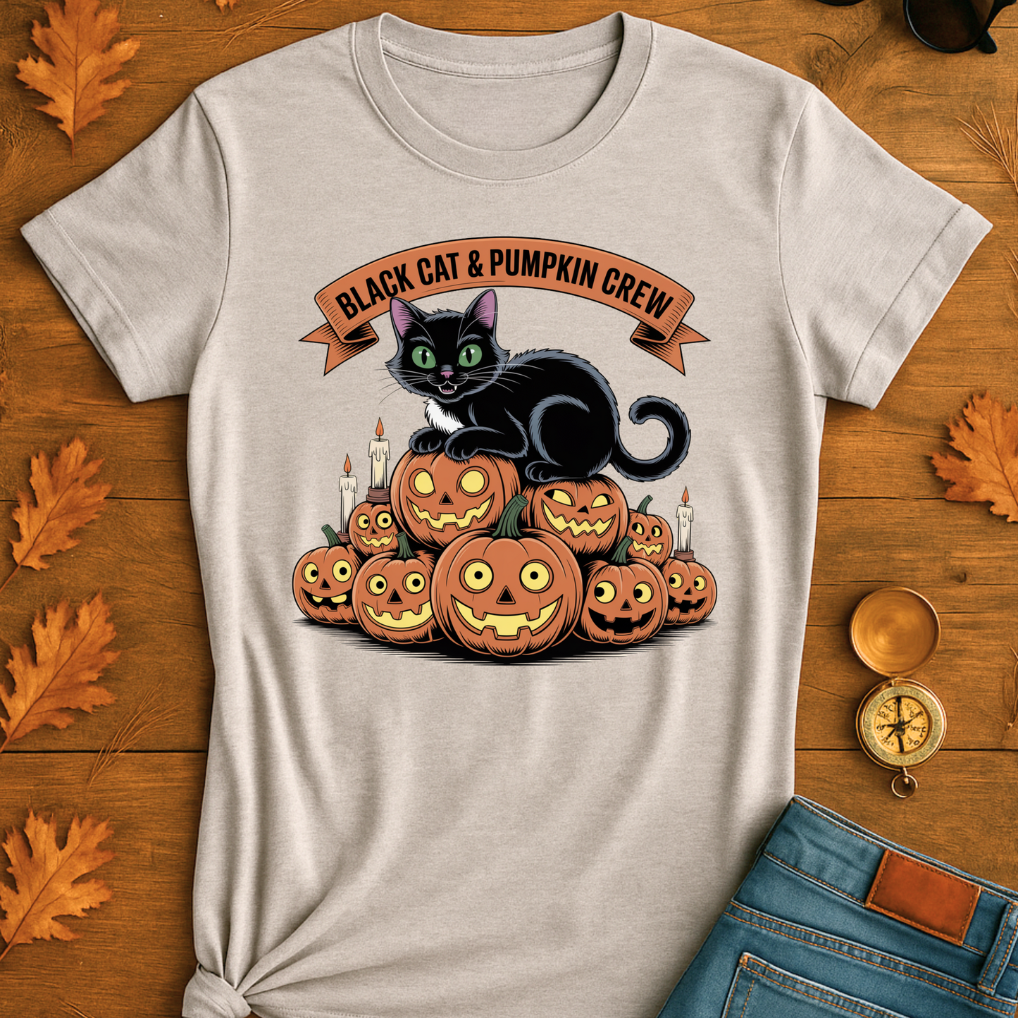 Black Cat Pumpkin T-Shirt
