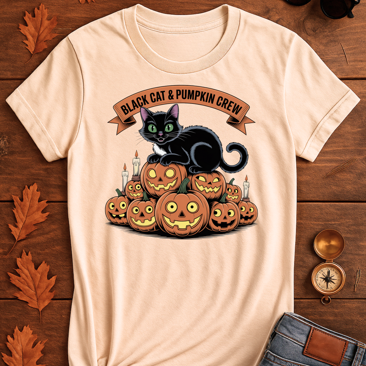 Black Cat Pumpkin T-Shirt