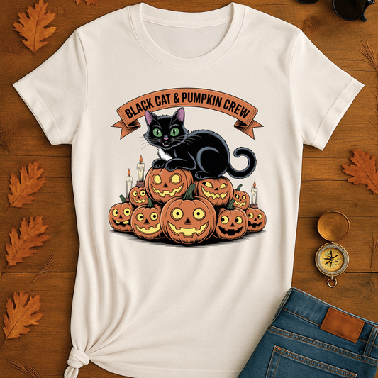 Black Cat Pumpkin T-Shirt