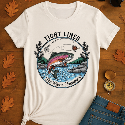 Fishing Unisex Softstyle T-Shirt - Tight Lines Design