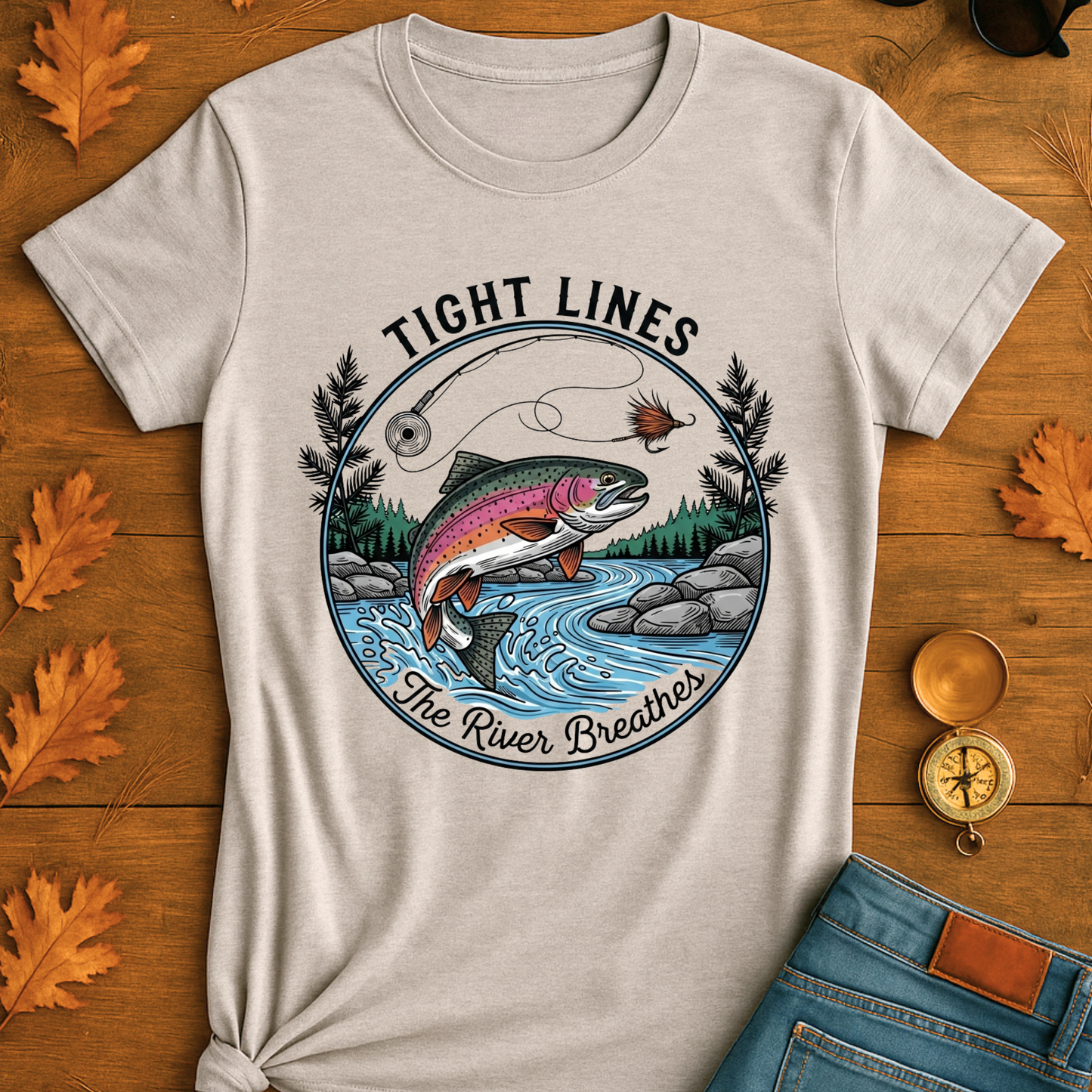 Fishing Unisex Softstyle T-Shirt - Tight Lines Design