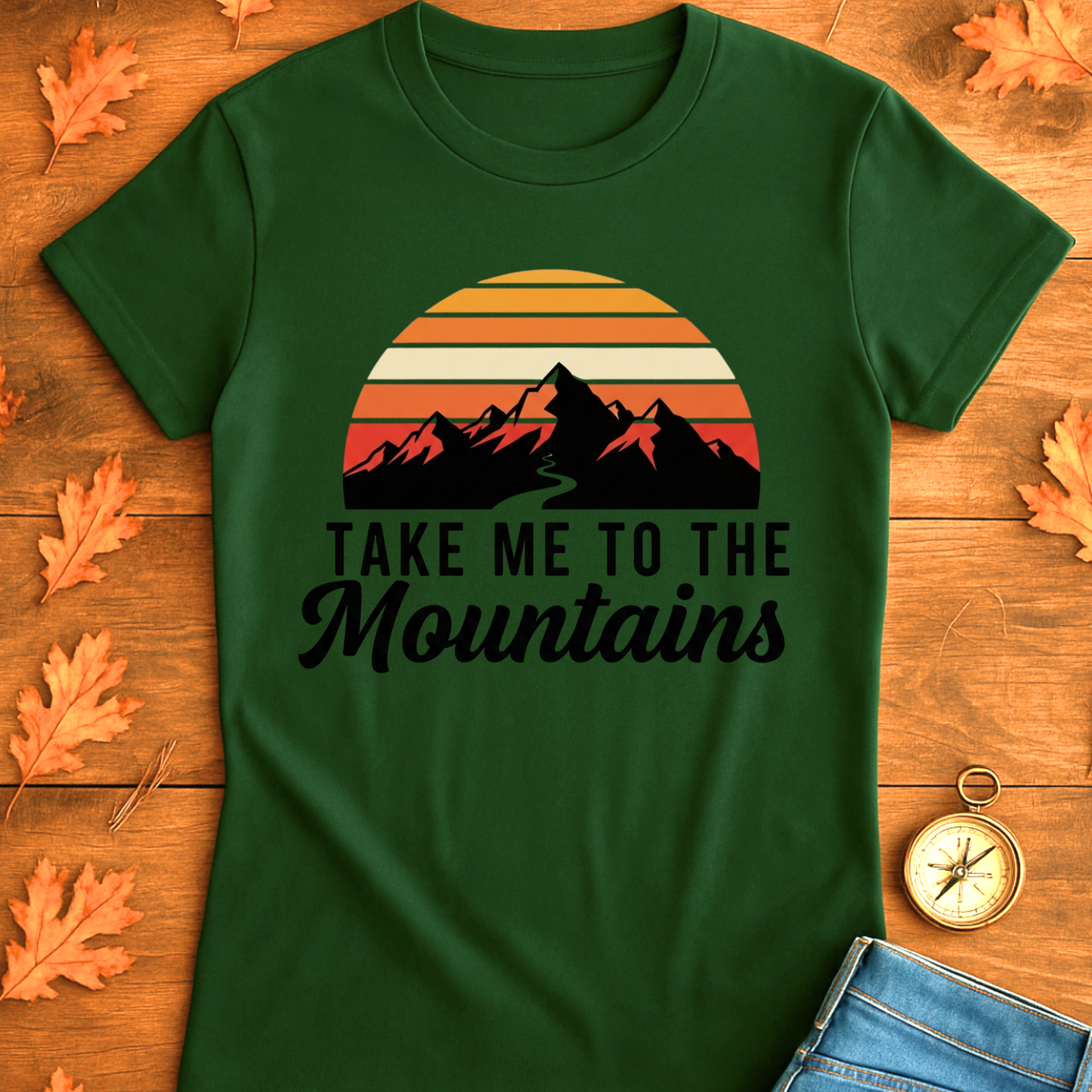 Mountain Peaks Retro Softstyle T-Shirt - 'Take Me to the Mountains' Design