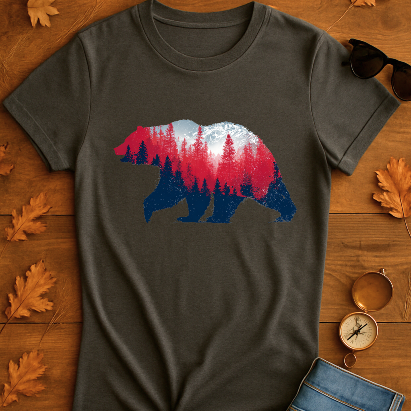 Bear in Forest Unisex T-Shirt