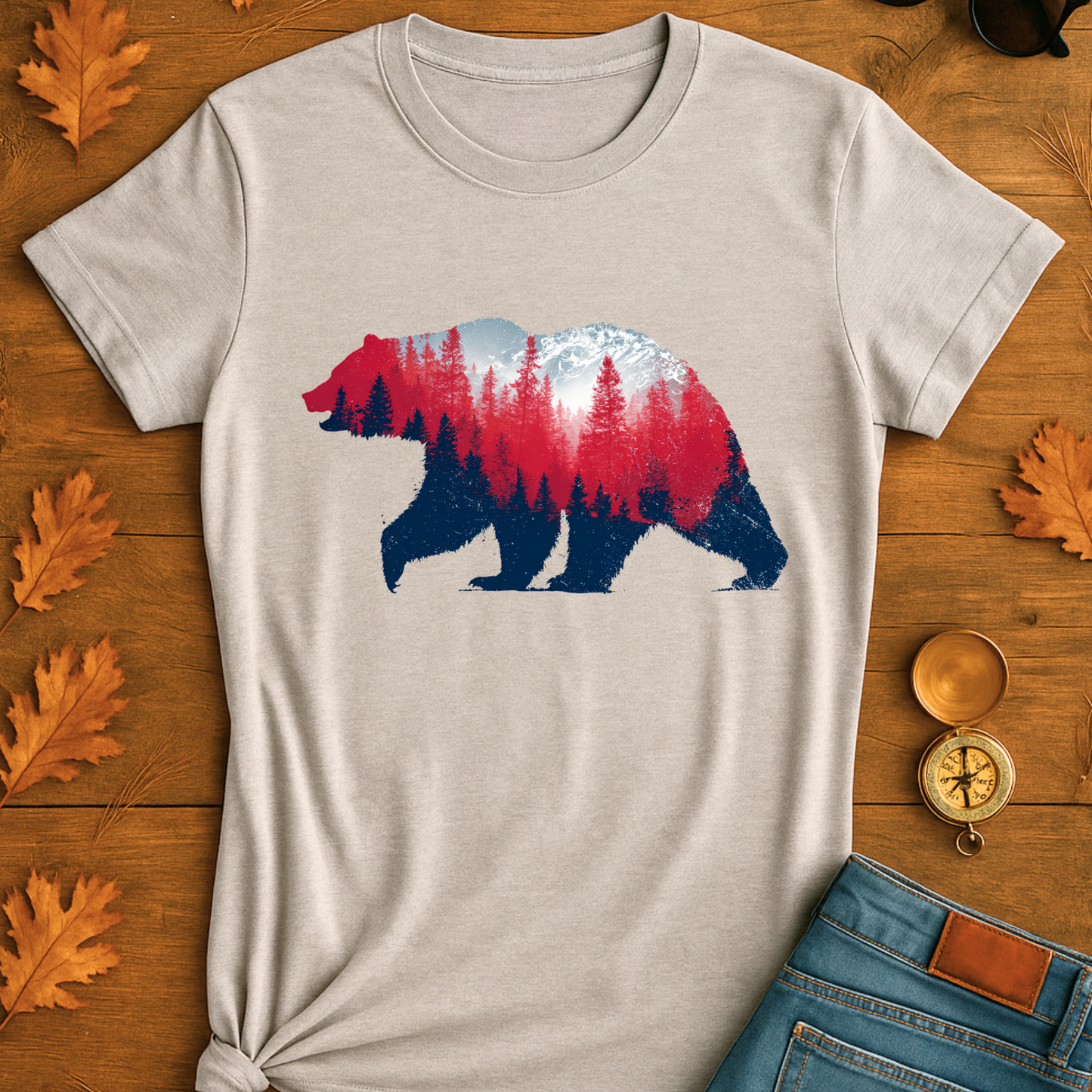 Bear in Forest Unisex T-Shirt