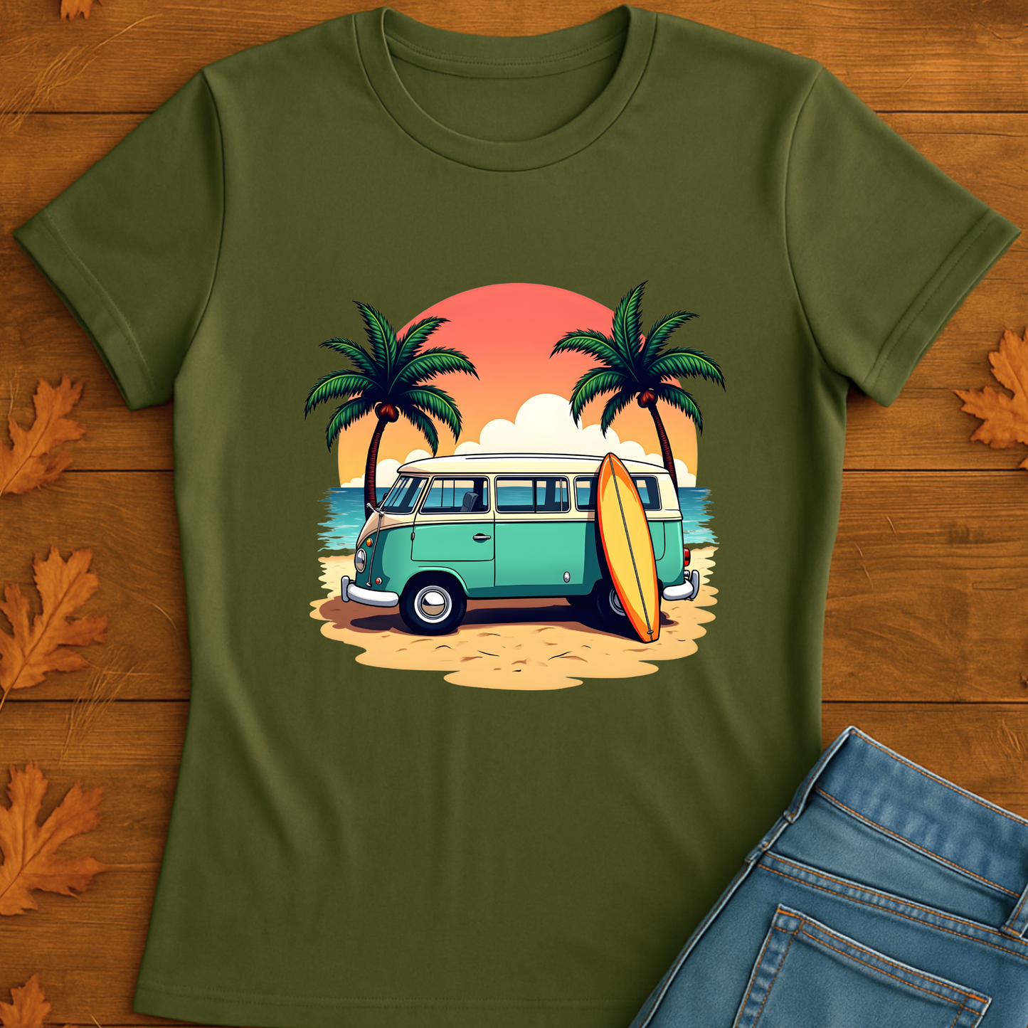 Sunset Surfing Van Unisex T-Shirt