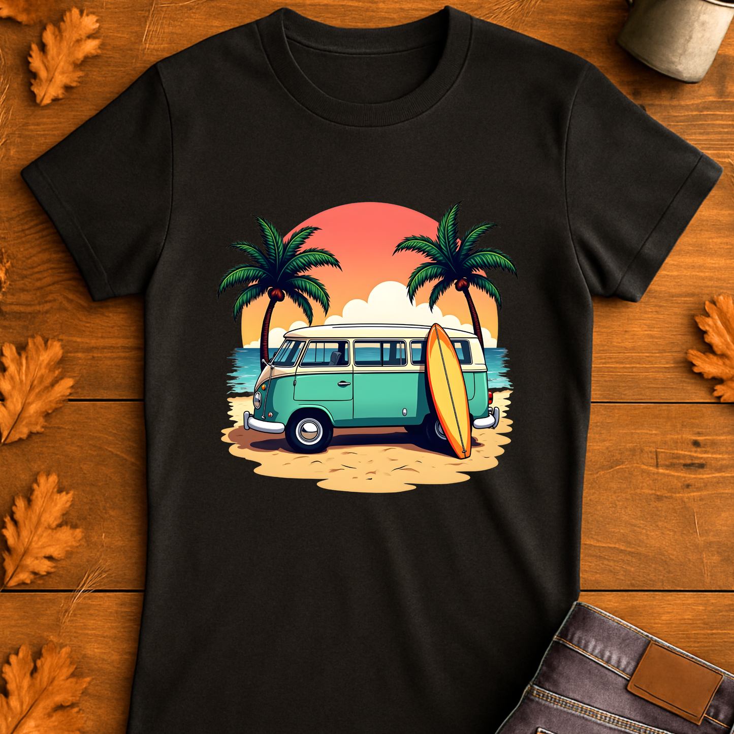 Sunset Surfing Van Unisex T-Shirt