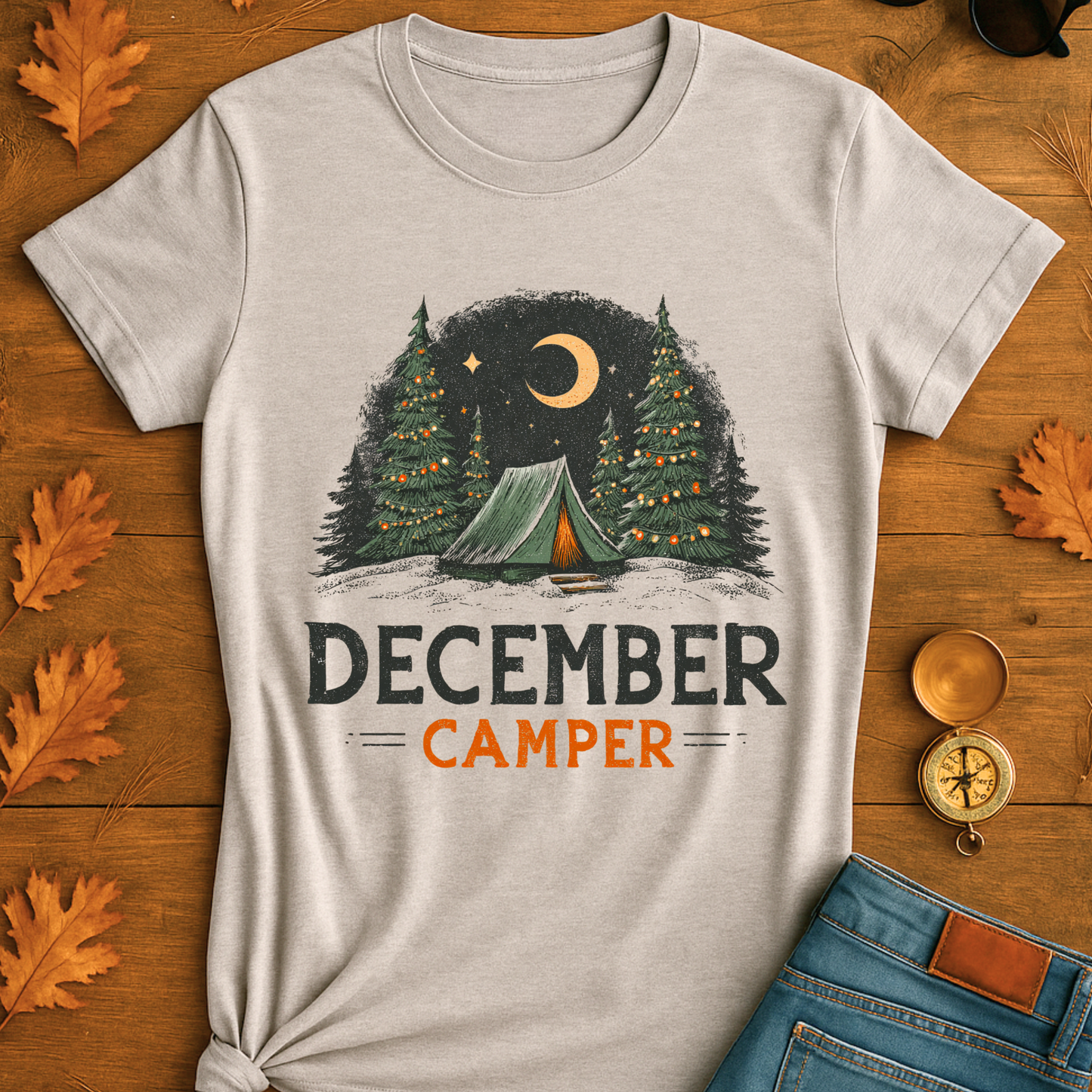 December Camper T-Shirt - Unisex Tee for Outdoor Enthusiasts
