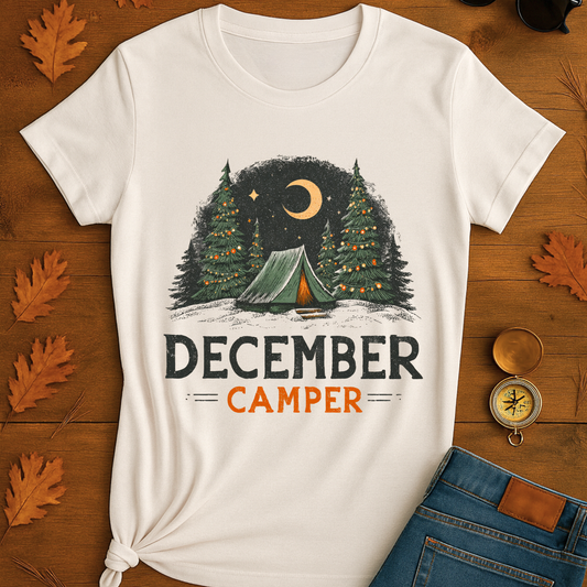 December Camper T-Shirt - Unisex Tee for Outdoor Enthusiasts