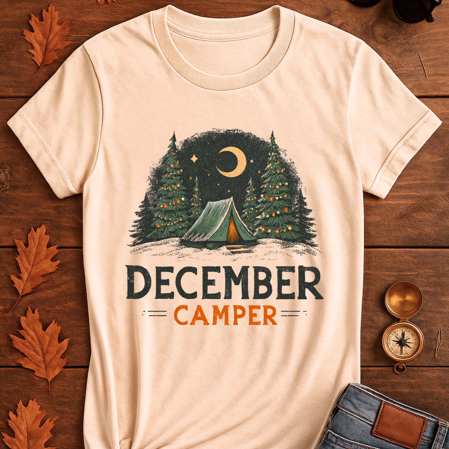 December Camper T-Shirt - Unisex Tee for Outdoor Enthusiasts