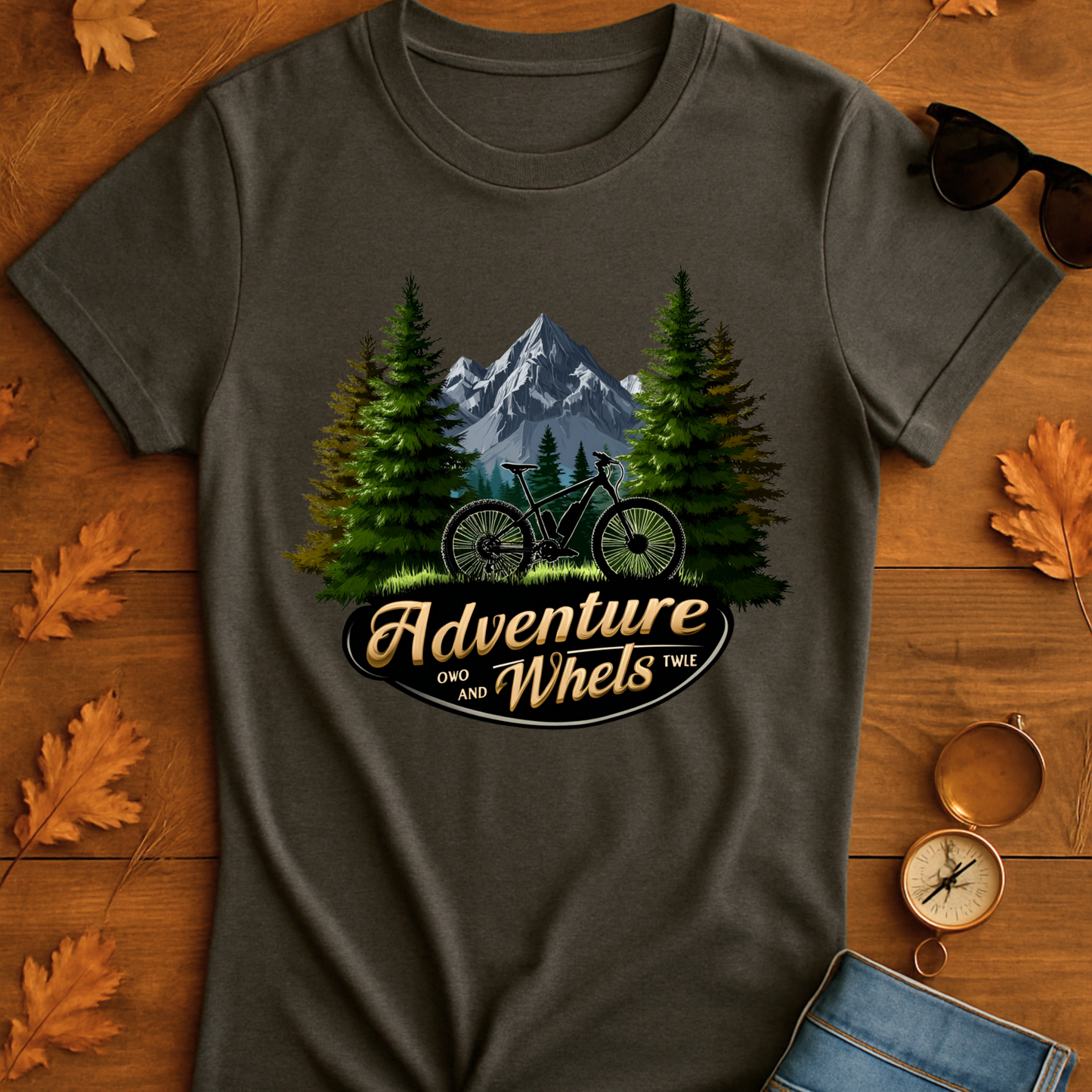Mountain Bike Badge T-Shirt Adventure on Two Wheels