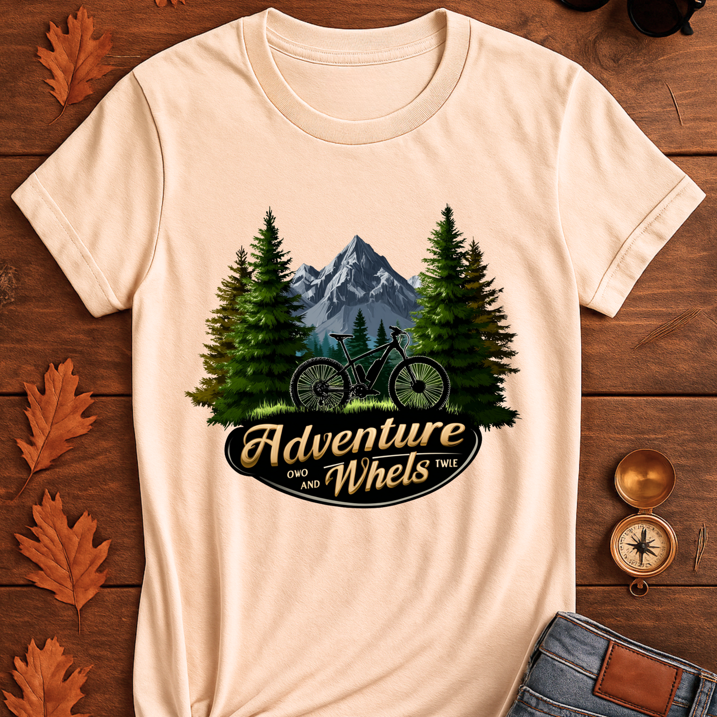 Mountain Bike Badge T-Shirt Adventure on Two Wheels