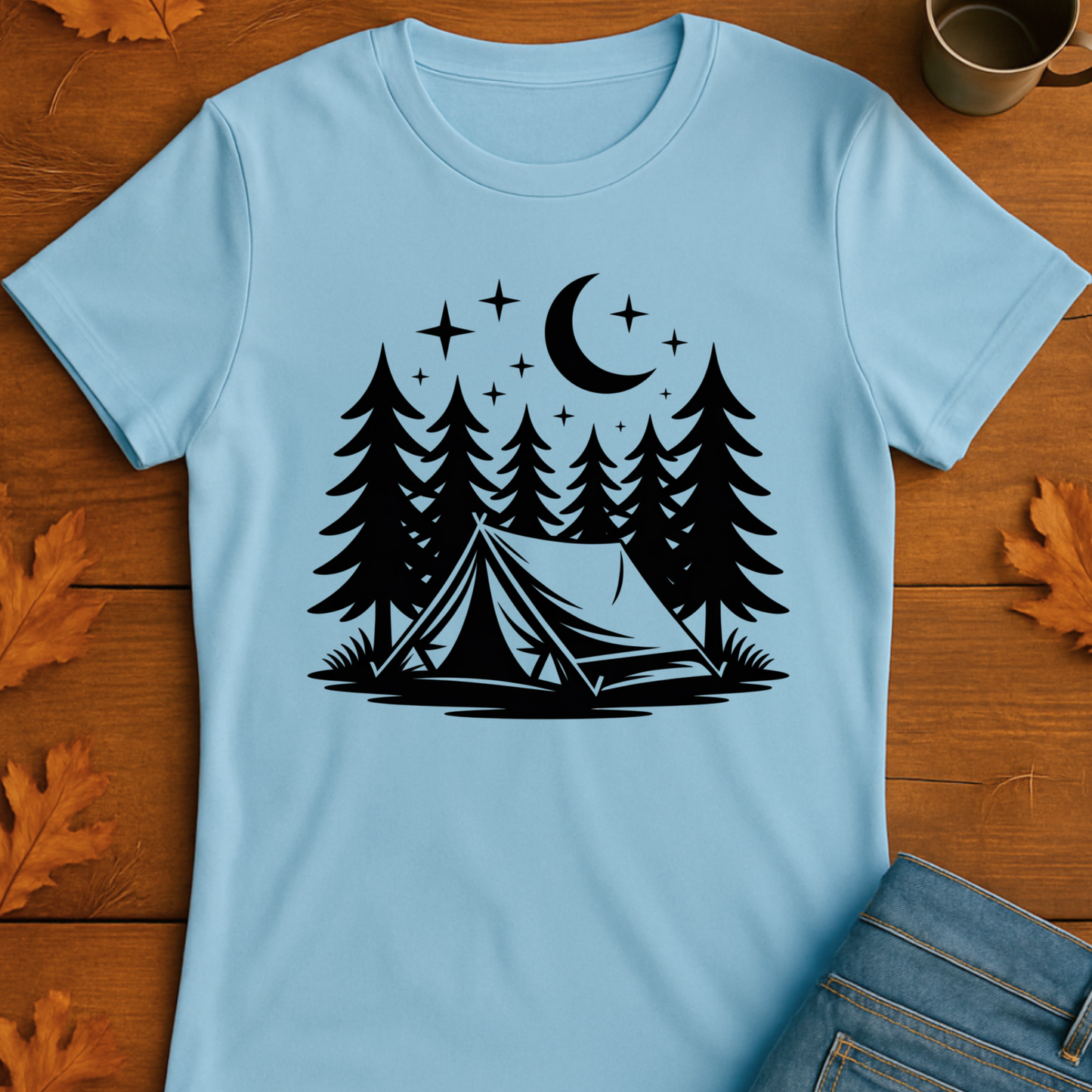 Outdoor Adventure Tent Under Moon & Stars Unisex T-Shirt