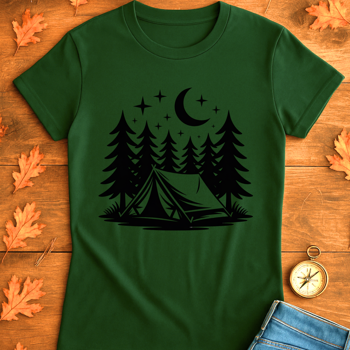 Outdoor Adventure Tent Under Moon & Stars Unisex T-Shirt