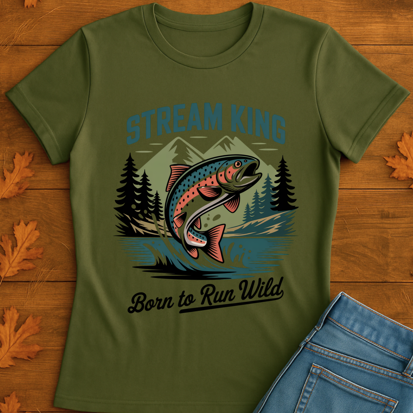 Stream King Unisex T-Shirt - Born to Run Wild Design