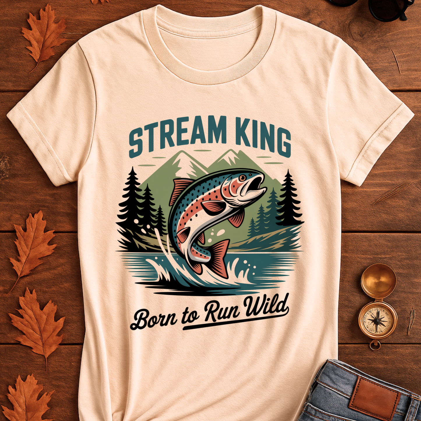 Stream King Unisex T-Shirt - Born to Run Wild Design