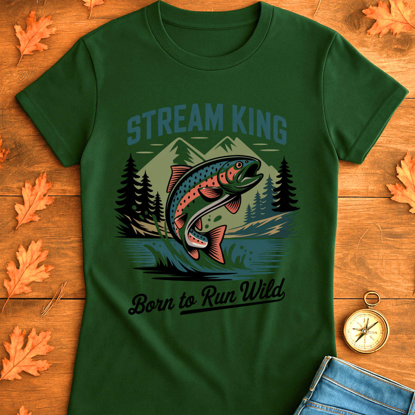 Stream King Unisex T-Shirt - Born to Run Wild Design
