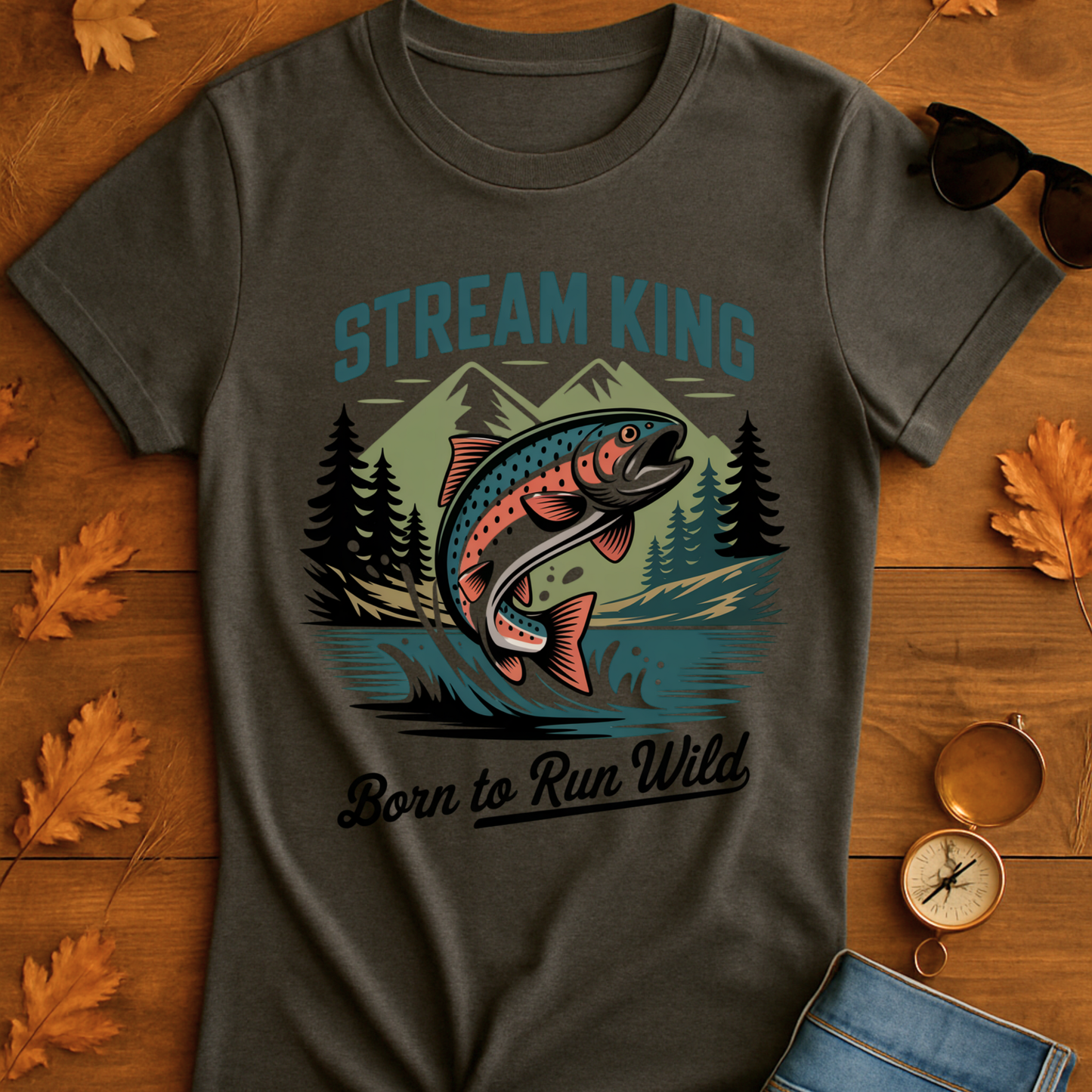 Stream King Unisex T-Shirt - Born to Run Wild Design