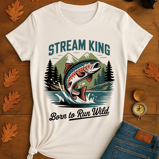 Stream King Unisex T-Shirt - Born to Run Wild Design