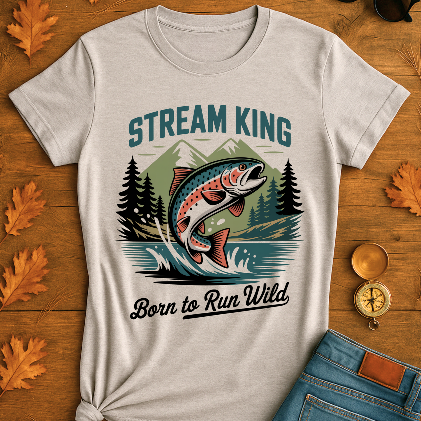 Stream King Unisex T-Shirt - Born to Run Wild Design