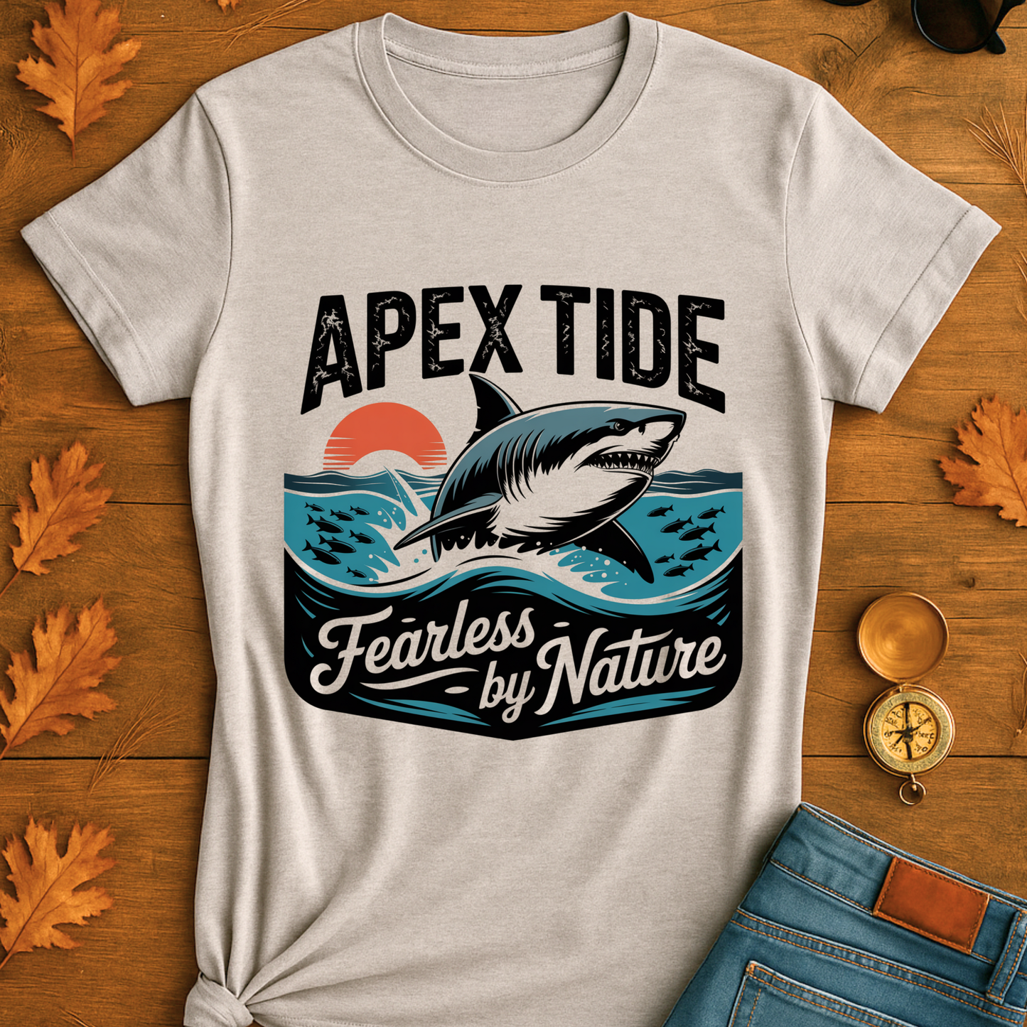 Shark Unisex T-Shirt - Fearless by Nature Design