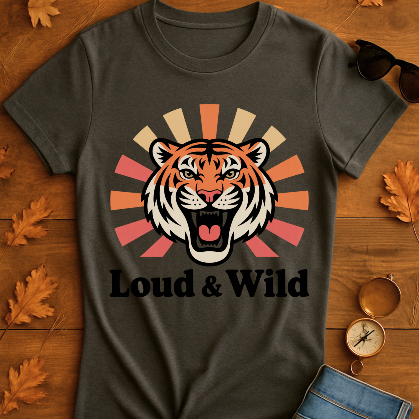 Retro Tiger T-Shirt - Loud & Wild Design