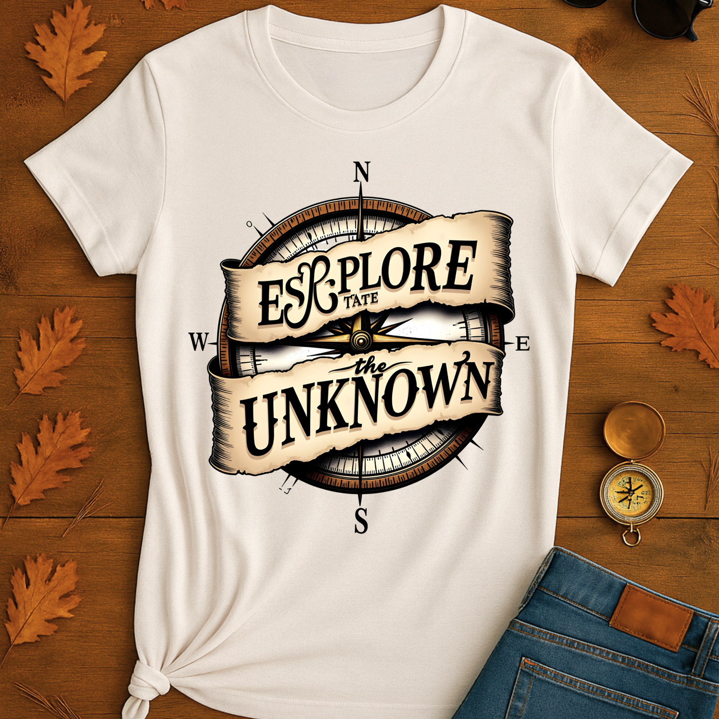 Vintage Compass Unisex T-Shirt - Explore the Unknown