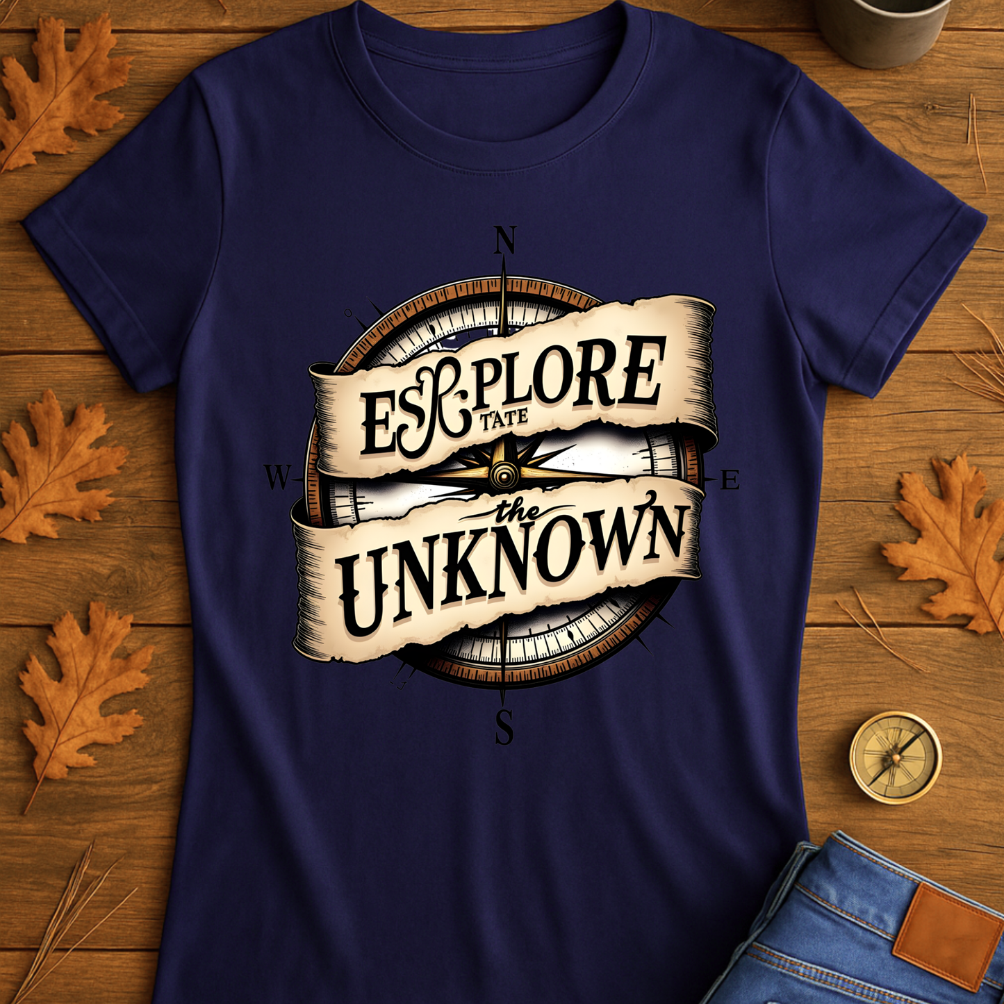 Vintage Compass Unisex T-Shirt - Explore the Unknown