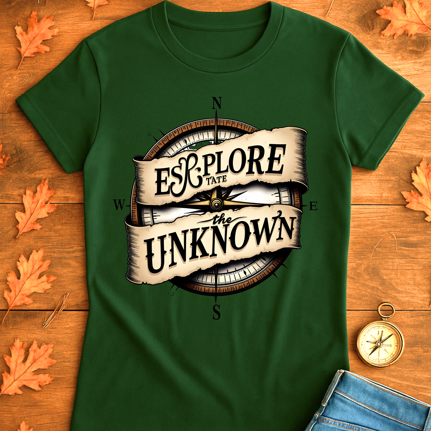 Vintage Compass Unisex T-Shirt - Explore the Unknown