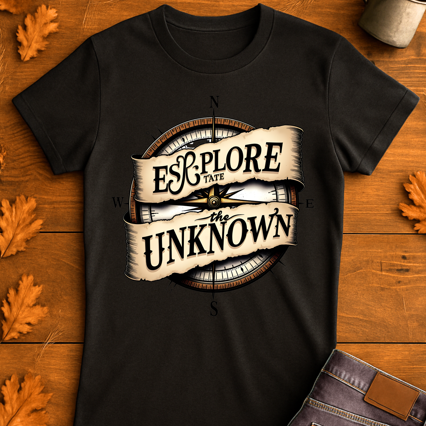 Vintage Compass Unisex T-Shirt - Explore the Unknown