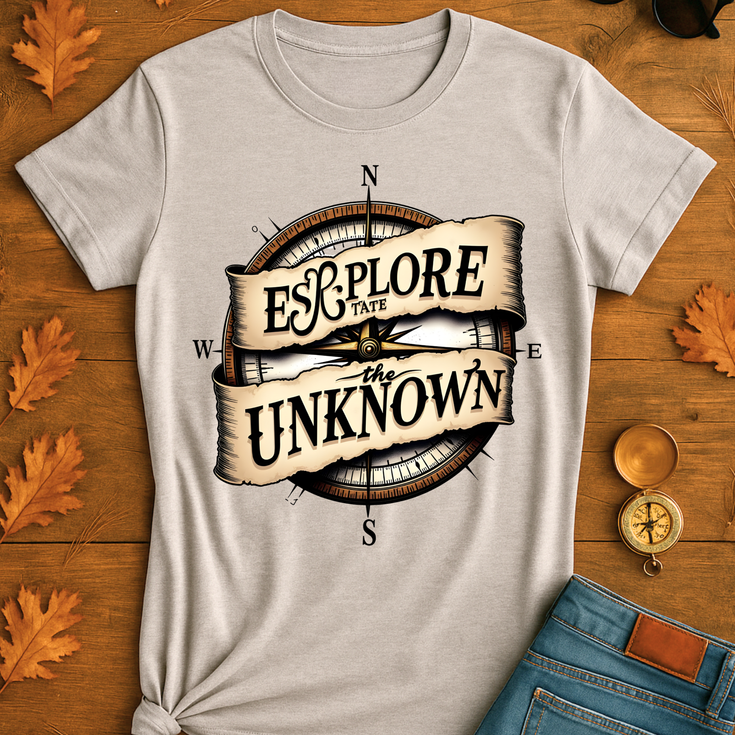 Vintage Compass Unisex T-Shirt - Explore the Unknown